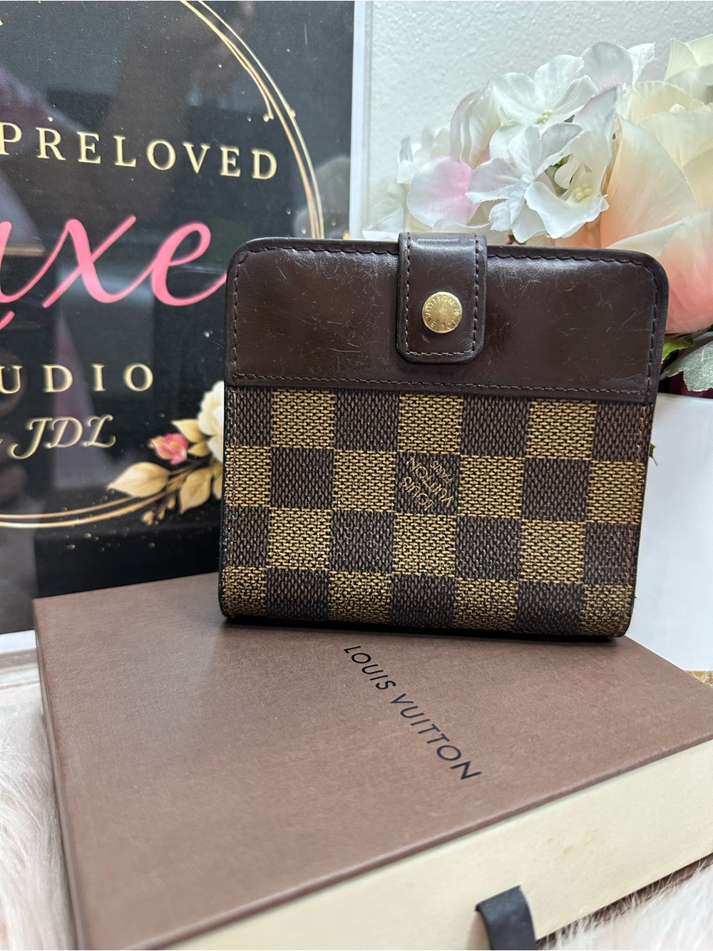 Louis Vuitton Brown Damier Ebene Compact Bifold Wallet